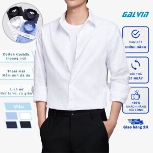 Áo sơ mi nam Cotton Coolsilk mát, mịn, chống nhăn SMLIFE01-A1